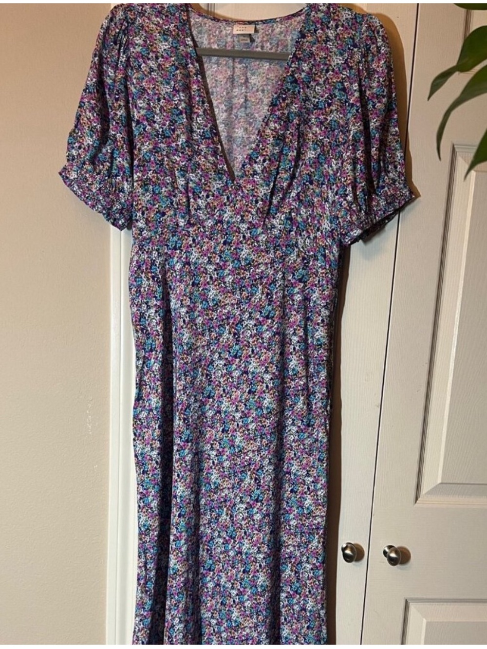 A New Day for Target Crepe Puff Sleeve Floral Midi Dress